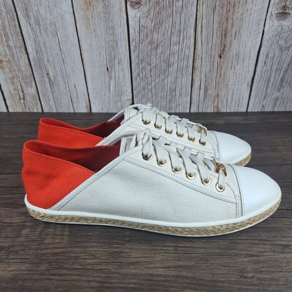 Michael Kors Kristy Slide Mule Sneaker Women's Sz 8.5 M Mandarin Orange White - Picture 3 of 9